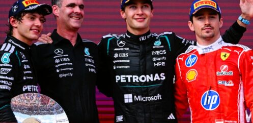 GEORGE RUSSELL WINS THE AUSTRALIAN GRAND PRIX WITH MERCEDES TEAM-MATE ANTONELLI SECOND AGAIN AND CHARLES LECLERC THIRD (PICTURED)