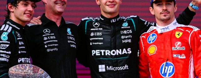 GEORGE RUSSELL WINS THE AUSTRALIAN GRAND PRIX WITH MERCEDES TEAM-MATE ANTONELLI SECOND AGAIN AND CHARLES LECLERC THIRD (PICTURED)