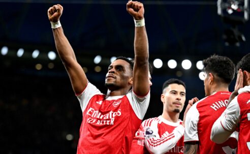 PREMIER LEAGUE : SUNDAY – 01/03/2026  (PHOTO – JURRIEN TIMBER CELEBRATES)