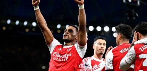 PREMIER LEAGUE : SUNDAY – 01/03/2026  (PHOTO – JURRIEN TIMBER CELEBRATES)