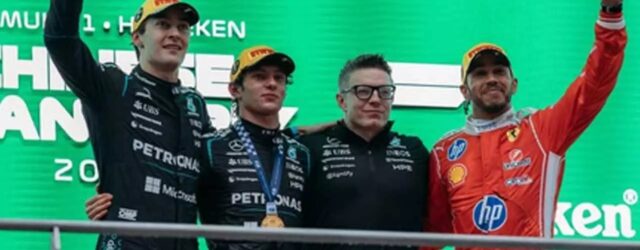 KIMI ANTONELLI WINS THE CHINESE GRAND PRIX 2026, WITH GEORGE RUSSELL SECOND AND LEWIS HAMILTON THIRD!
