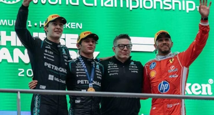 KIMI ANTONELLI WINS THE CHINESE GRAND PRIX 2026, WITH GEORGE RUSSELL SECOND AND LEWIS HAMILTON THIRD!