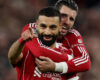 CHAMPIONS LEAGUE :  18/03/2026  (PHOTO – MO SALAH CELEBRATES SCORING HIS 50TH CHAMPIONS LEAGUE GOAL!)