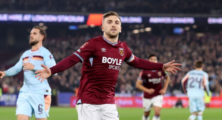 FA CUP FIFTH ROUND : WEST HAM UNITED VS BRENTFORD – 09/03/2026 (PHOTO – JARROD BOWEN CELEBRATES)