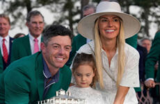 RORY MCILROY WINS THE MASTERS – AGAIN!  (PHOTO – RORY MCILROY CELEBRATES WITH HIS FAMILY WEARING HIS GREEN JACKET)