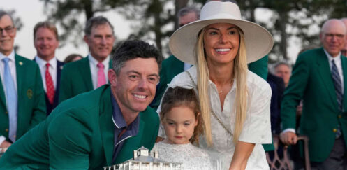 RORY MCILROY WINS THE MASTERS – AGAIN!  (PHOTO – RORY MCILROY CELEBRATES WITH HIS FAMILY WEARING HIS GREEN JACKET)