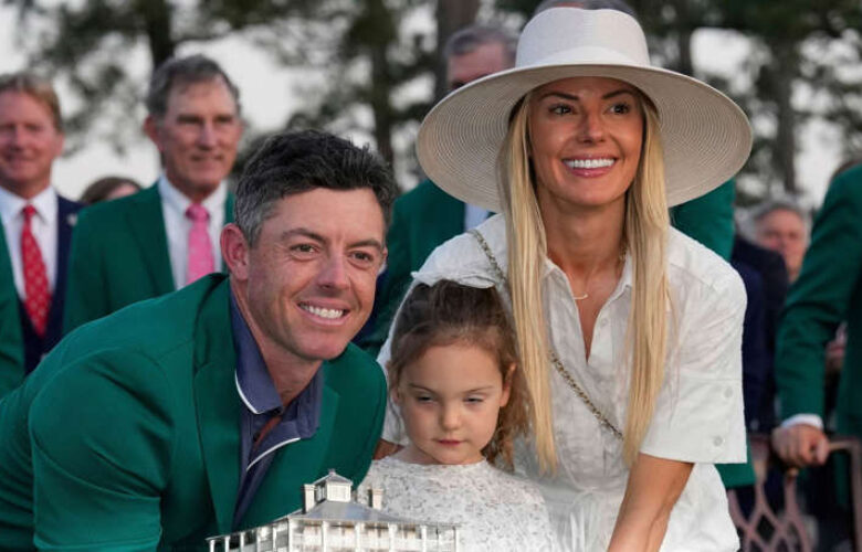 RORY MCILROY WINS THE MASTERS – AGAIN!  (PHOTO – RORY MCILROY CELEBRATES WITH HIS FAMILY WEARING HIS GREEN JACKET)
