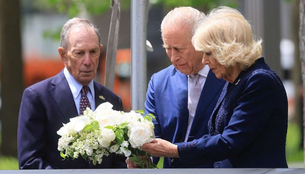 KING CHARLES AND QUEEN CAMILLA TRAVELLED TO NEW YORK YESTERDAY TO LAY FLOWERS AT THE 9/11 MEMORIAL