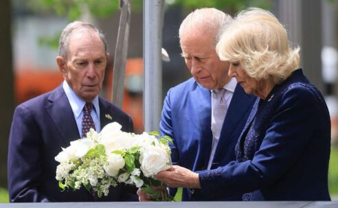 KING CHARLES AND QUEEN CAMILLA TRAVELLED TO NEW YORK YESTERDAY TO LAY FLOWERS AT THE 9/11 MEMORIAL
