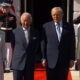 KING CHARLES AND QUEEN CAMILLA ARE WELCOMED TO THE WHITE HOUSE BY PRESIDENT TRUMP AND FIRST LADY MELANIA TRUMP