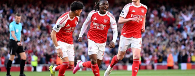 PREMIER LEAGUE : SATURDAY – 25/04/2026  (PHOTO – EBERECHI EZE CELEBRATES)