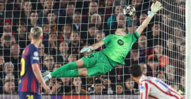 CHAMPIONS LEAGUE QUARTER FINALS :  08/04/2026  (PHOTO – JULIAN ALVAREZ SCORES FOR ATLETICO MADRID)