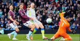 PREMIER LEAGUE :  BURNLEY VS MANCHESTER CITY – 22/04/2026  (PHOTO – ERLING HAALAND SCORES FOR MAN CITY)