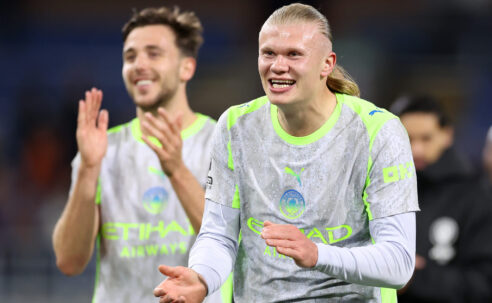 PREMIER LEAGUE :  BURNLEY VS MANCHESTER CITY – 22/04/2026  (PHOTO – ERLING HAALAND CELEBRATES)
