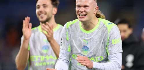 PREMIER LEAGUE :  BURNLEY VS MANCHESTER CITY – 22/04/2026  (PHOTO – ERLING HAALAND CELEBRATES)