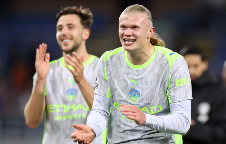 PREMIER LEAGUE :  BURNLEY VS MANCHESTER CITY – 22/04/2026  (PHOTO – ERLING HAALAND CELEBRATES)