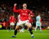 PREMIER LEAGUE : MANCHESTER UNITED VS BRENTFORD – 27/04/2026 (PHOTO – BENJAMIN SESKO CELEBRATES)