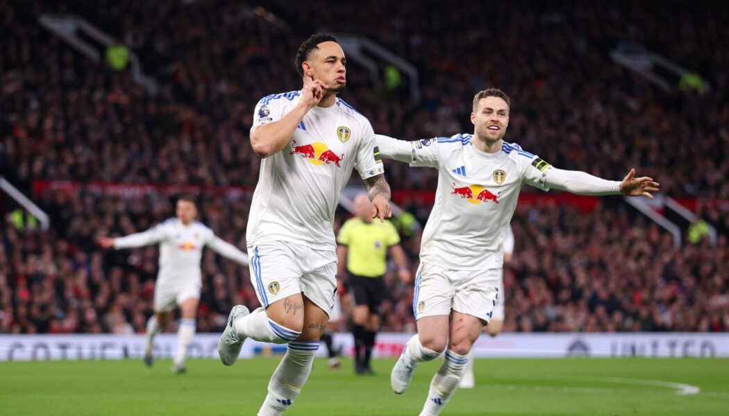 PREMIER LEAGUE : MANCHESTER UNITED VS LEEDS UNITED – 13/04/2026   (PHOTO – NOAH OKAFOR SCORED A BRACE FOR LEEDS)