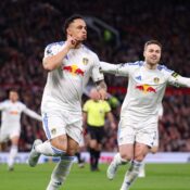 PREMIER LEAGUE : MANCHESTER UNITED VS LEEDS UNITED – 13/04/2026   (PHOTO – NOAH OKAFOR SCORED A BRACE FOR LEEDS)