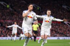 PREMIER LEAGUE : MANCHESTER UNITED VS LEEDS UNITED – 13/04/2026   (PHOTO – NOAH OKAFOR SCORED A BRACE FOR LEEDS)