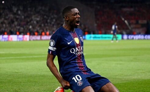 CHAMPIONS LEAGUE SEMI-FINAL :  PARIS SAINT GERMAIN VS BAYERN MUNICH – 28/04/2026  (PHOTO – OUSMANE DEMBELE CELEBRATES SCORING A BRACE)