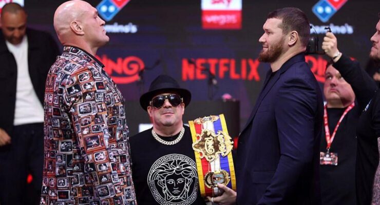 TYSON FURY AND ARSLANBEK MAKHMUDOV FACE OFF BEFORE TOMORROW’S FIGHT!