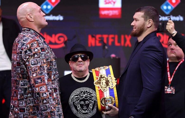 TYSON FURY AND ARSLANBEK MAKHMUDOV FACE OFF BEFORE TOMORROW’S FIGHT!