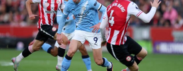PREMIER LEAGUE : MAN CITY VS BRENTFORD – 09/05/2026 (PHOTO – HAALAND AND MARMOUSH CELEBRATE)