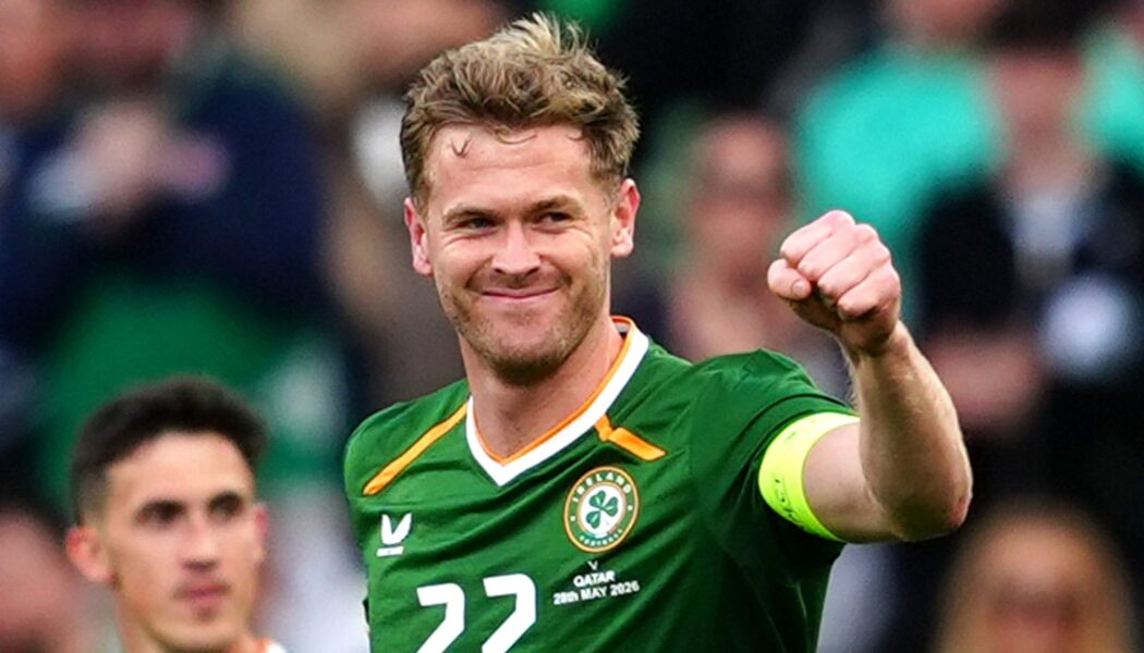 INTERNATIONAL FRIENDLY : REPUBLIC OF IRELAND VS QATAR – 28/05/2026  (PHOTO – NATHAN COLLINS CELEBRATES)