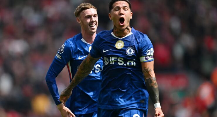 PREMIER LEAGUE : SATURDAY – 09/05/2026  (PHOTO – ENZO FERNANDEZ CELEBRATES)