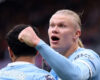 PREMIER LEAGUE : MAN CITY VS BRENTFORD – 09/05/2026 (PHOTO – HAALAND AND MARMOUSH CELEBRATE)