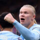 PREMIER LEAGUE : MAN CITY VS BRENTFORD – 09/05/2026 (PHOTO – HAALAND AND MARMOUSH CELEBRATE)