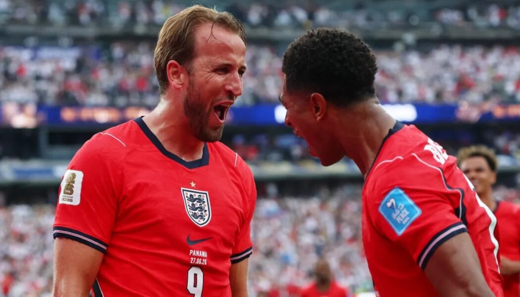 FIFA WORLD CUP 2026 :  PANAMA VS ENGLAND – 27/06/2026  (PHOTO – HARRY KANE AND JUDE BELLINGHAM CELEBRATE)