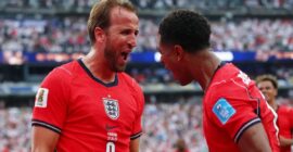 FIFA WORLD CUP 2026 :  PANAMA VS ENGLAND – 27/06/2026  (PHOTO – HARRY KANE AND JUDE BELLINGHAM CELEBRATE)