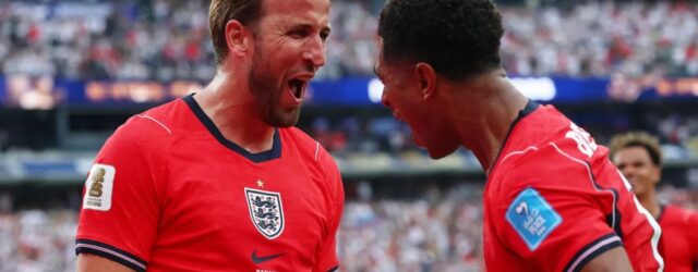 FIFA WORLD CUP 2026 :  PANAMA VS ENGLAND – 27/06/2026  (PHOTO – HARRY KANE AND JUDE BELLINGHAM CELEBRATE)