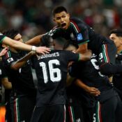 FIFA WORLD CUP :  MEXICO VS SOUTH KOREA – (PHOTO – LUIS ROMO AND MEXICO CELEBRATE)