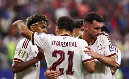 FIFA WORLD CUP 2026 :  FRANCE VS SPAIN – 14/07/2026  (PHOTO – MIKEL OYARZABEL AND SPAIN CELEBRATE)