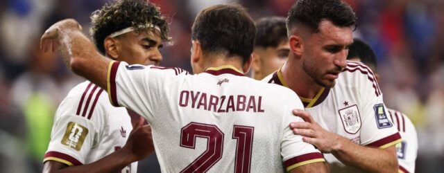 FIFA WORLD CUP 2026 :  FRANCE VS SPAIN – 14/07/2026  (PHOTO – MIKEL OYARZABEL AND SPAIN CELEBRATE)