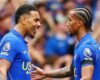 PREMIER LEAGUE : SUNDAY – 30/08/2026  (PHOTO – MORGAN ROGERS & JOAO PEDRO CELEBRATE)