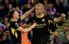 PREMIER LEAGUE : CRYSTAL PALACE VS MANCHESTER CITY – 28/08/2026  (PHOTO – ANDERSON SHOWS APPRECIATION FOR HAALAND’S NEW LUCKY HAIRCUT)
