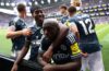 PREMIER LEAGUE : SATURDAY – 29/08/2026  (PHOTO – YOANE WISSA & ANTHONY ELANGA CELEBRATE)