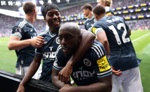 PREMIER LEAGUE : SATURDAY – 29/08/2026  (PHOTO – YOANE WISSA & ANTHONY ELANGA CELEBRATE)