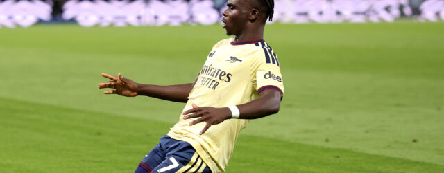 PREMIER LEAGUE : ASTON VILLA VS ARSENAL – 31/08/2026  (PHOTO – BUKAYO SAKA CELEBRATES)