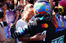 LANDO NORRIS TAKES POLE IN QUALIFYING IN MADRID!   (PHOTO – LANDO NORRIS CELEBRATES WITH HIS MUM CISCA AFTER HIS POLE WIN!)