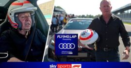 MARTIN BRUNDLE DRIVES AN AUDI RS5 AROUND THE MONZA GRAND PRIX RACE TRACK