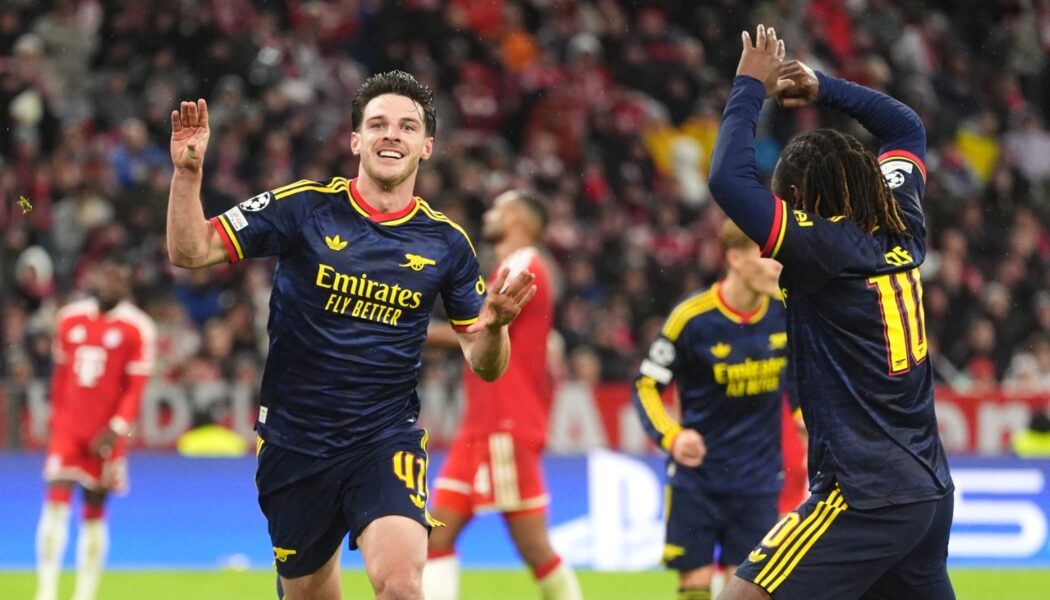 UEFA CHAMPIONS LEAGUE : WEDNESDAY – 22/10/2026  (PHOTO – DECLAN RICE CELEBRATES)