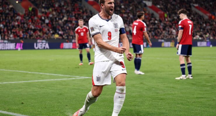 UEFA NATIONS LEAGUE : ENGLAND VS CZECHIA – 06/10/2026  (PHOTO – HARRY KANE CELEBRATES SCORING A BRACE)