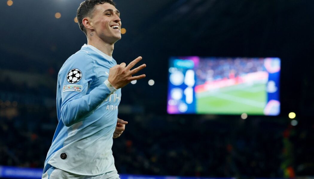 UEFA CHAMPIONS LEAGUE : TUESDAY – 20/10/2026 (PHOTO – PHIL FODEN CELEBRATES SCORING A HAT-TRICK FOR MAN CITY)